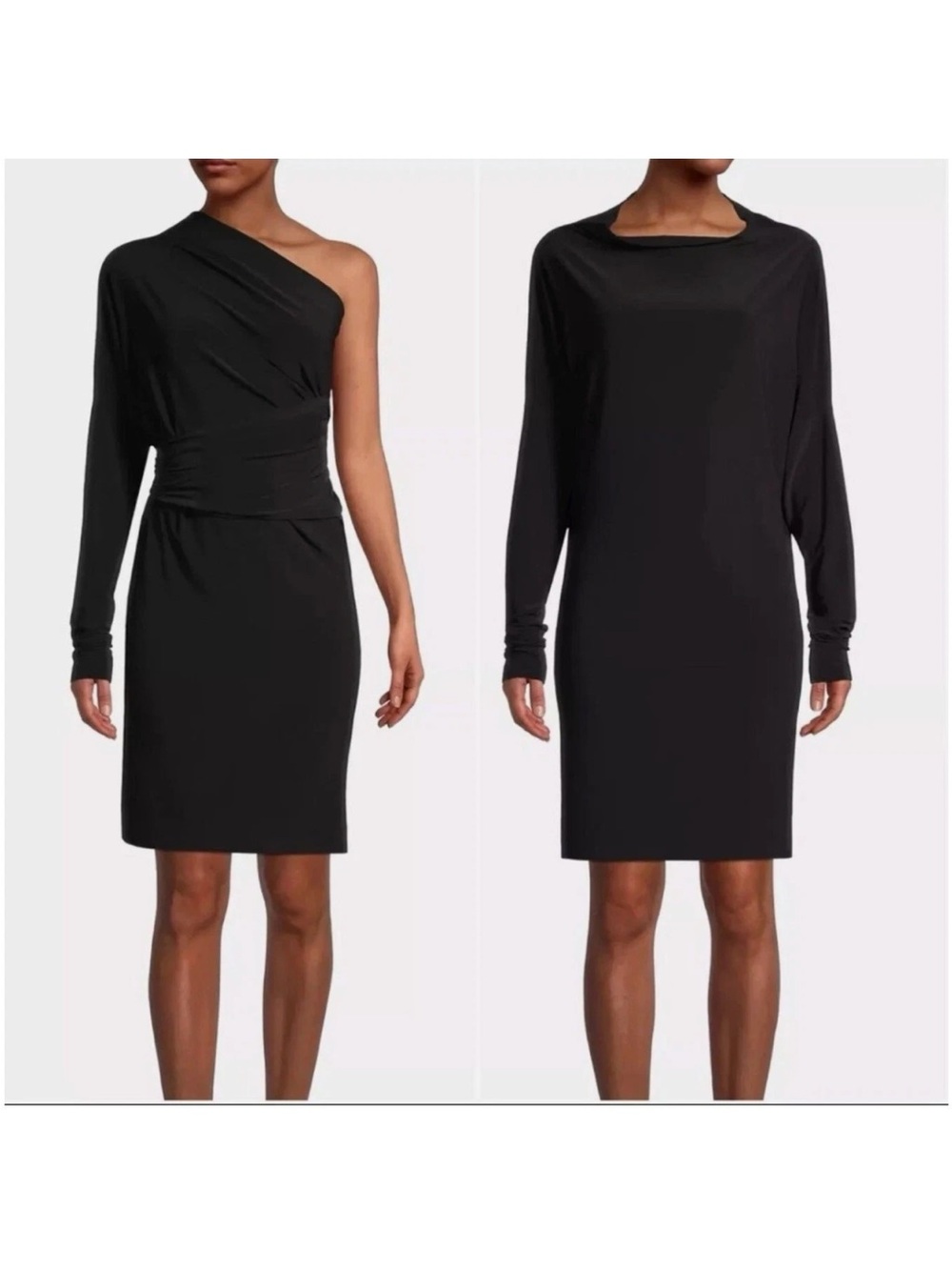Norma Kamali Convertible Long-Sleeve Dress in Black
